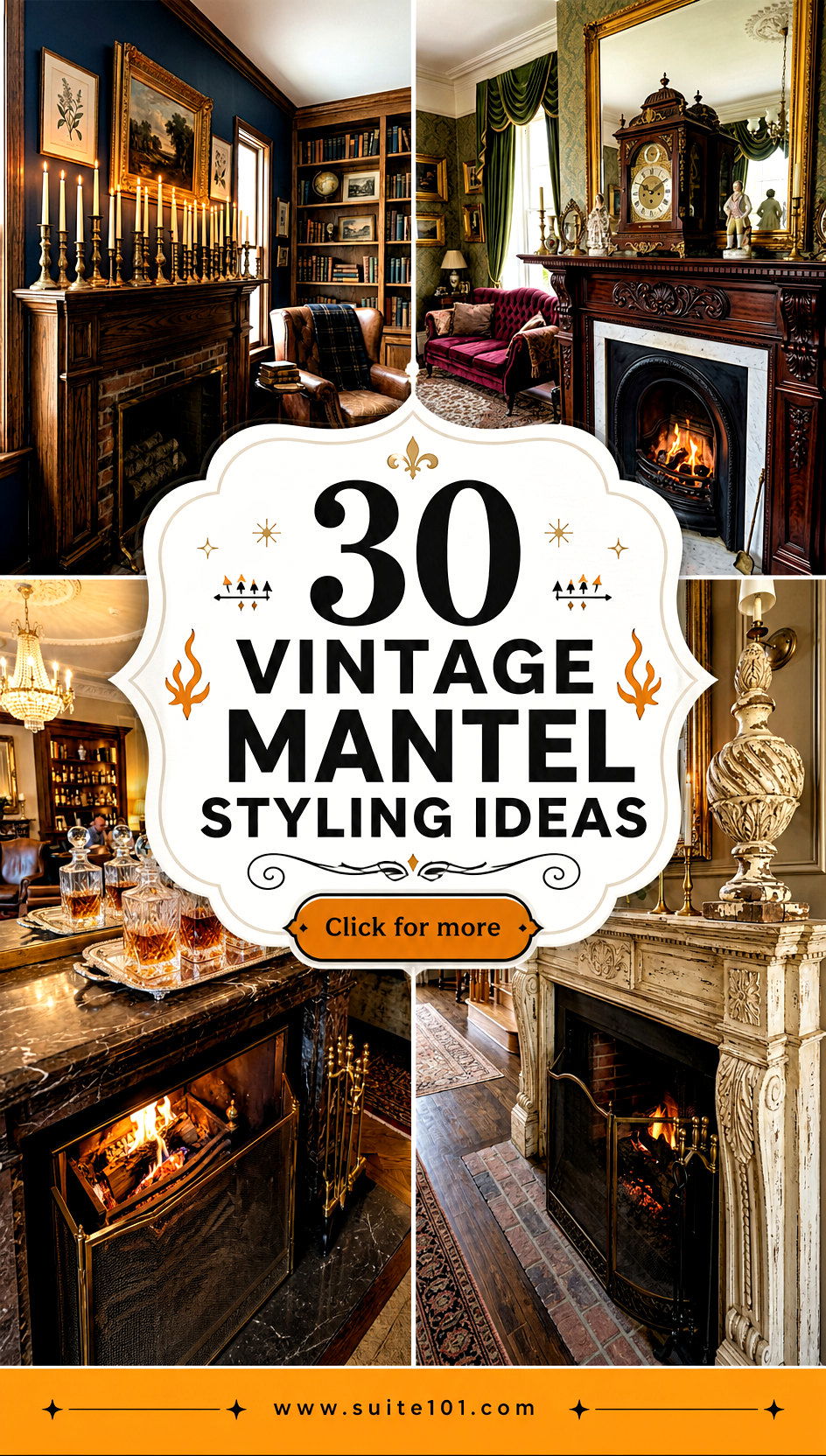 30 vintage mantel styling ideas to Warm Up Your Living Room - 30 vintage mantel styling ideas to Warm Up Your Living Room