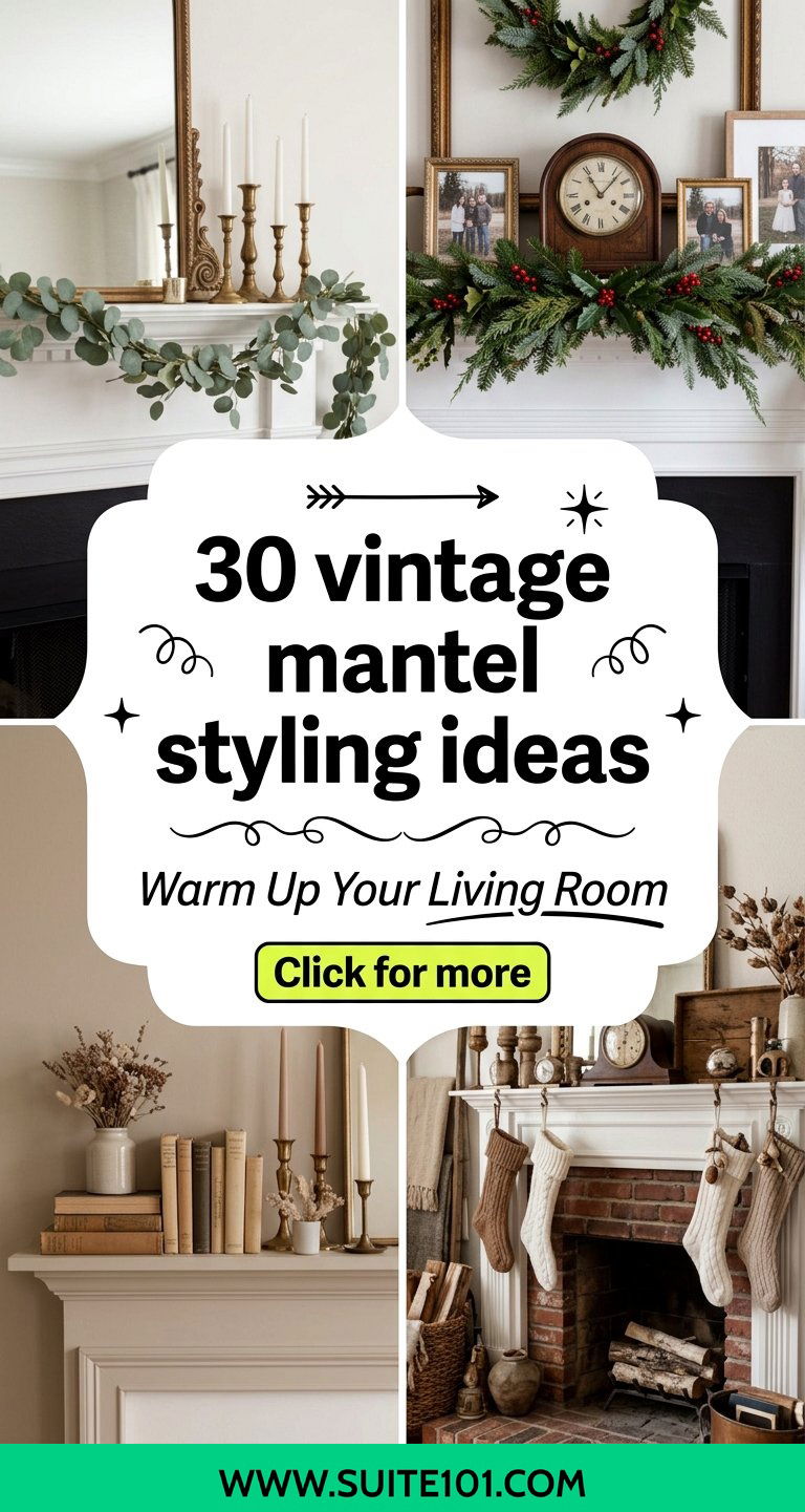 30 vintage mantel styling ideas to Warm Up Your Living Room - 30 vintage mantel styling ideas to Warm Up Your Living Room