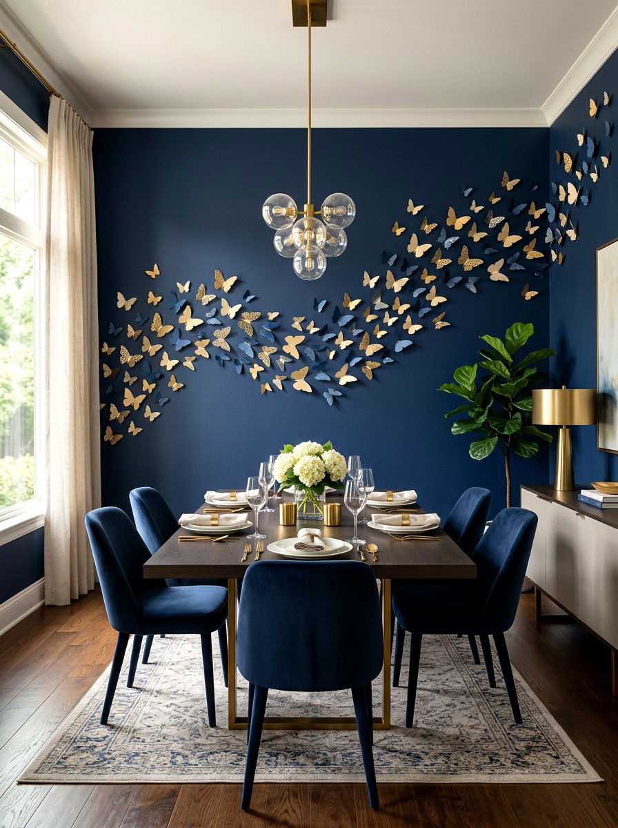 3D Butterfly Wall Art Border - 30 butterfly border ideas