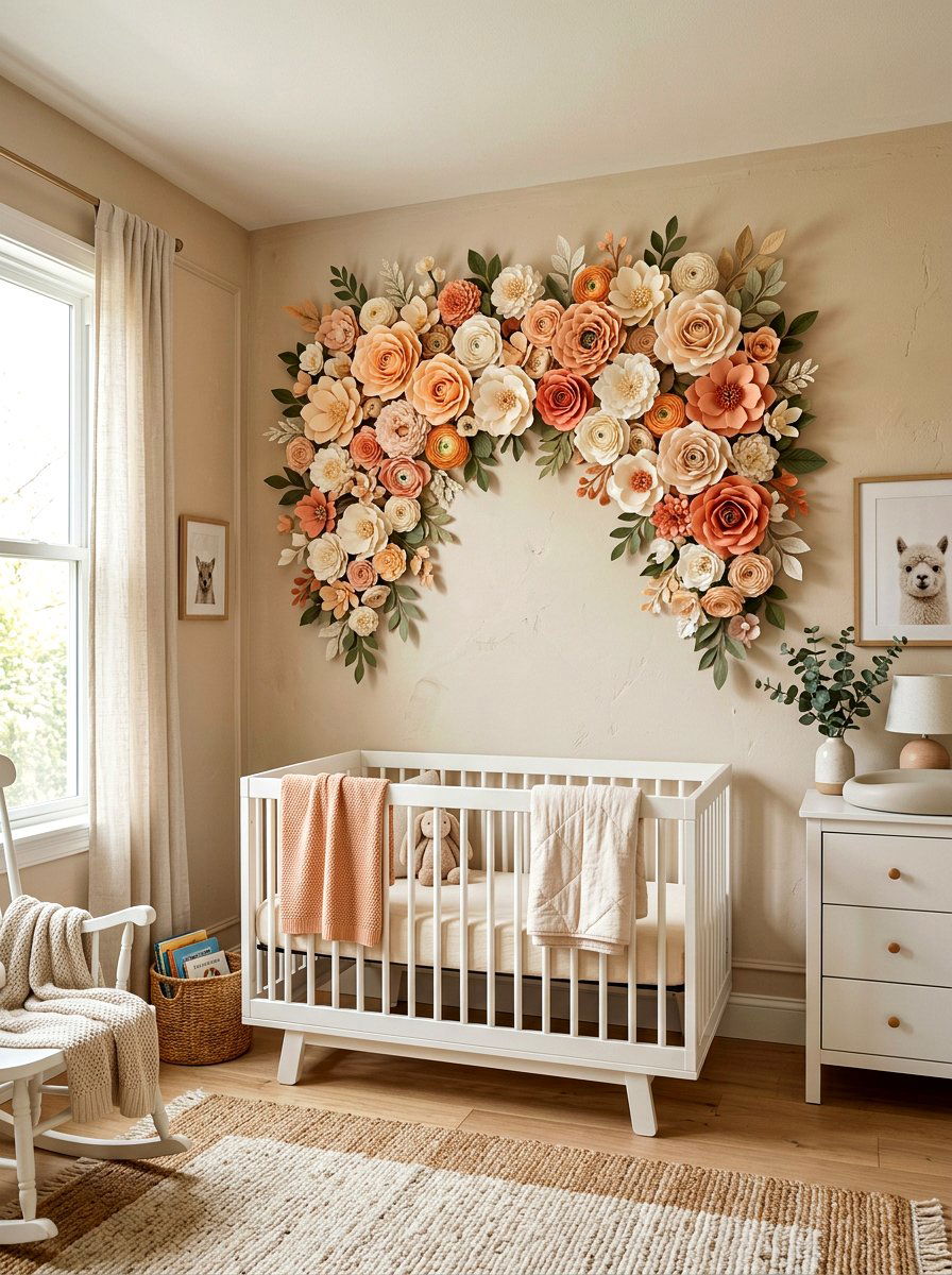 3D Floral Wall Art - 30 floral nursery ideas