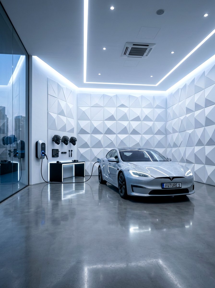 3D Geometric Wall Panels - 30 garage wall panel ideas