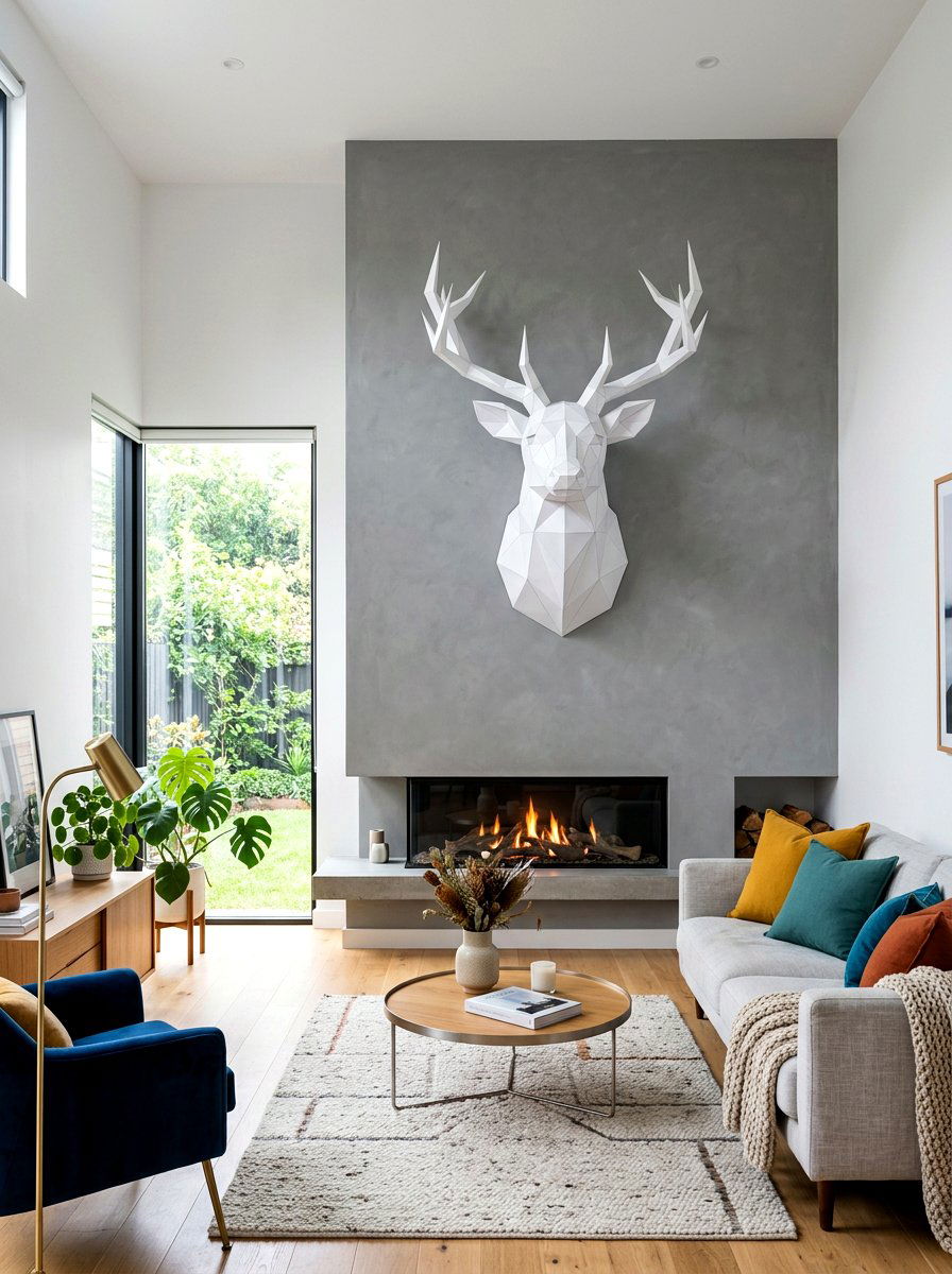 3D Paper Wall Sculpture - 30 renter friendly wall decor ideas