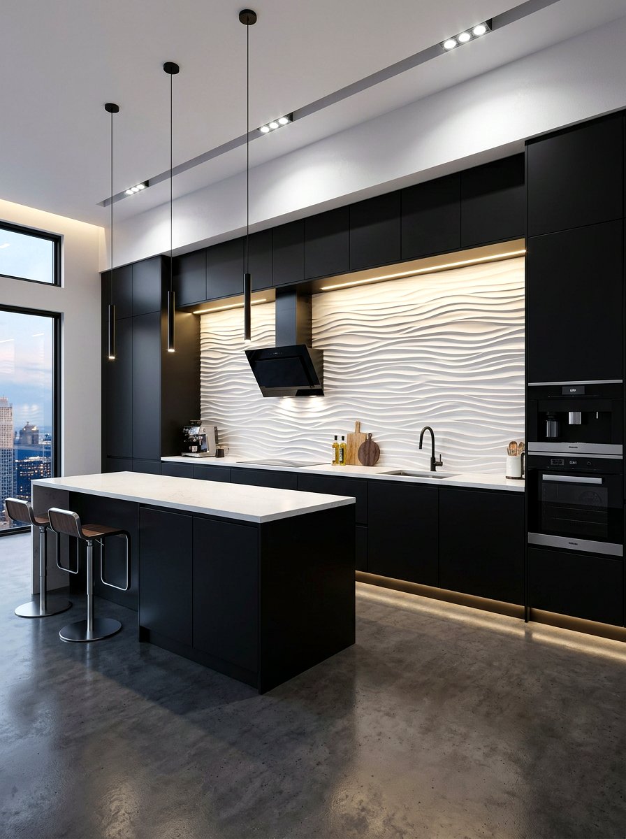 3D Textured Wall Panels - 30 temporary backsplash ideas