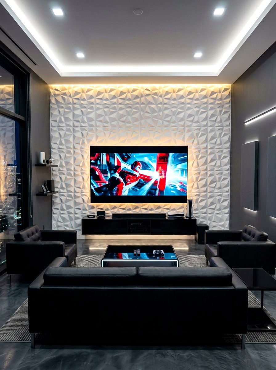 3D wall panel - 30 long wall decor ideas