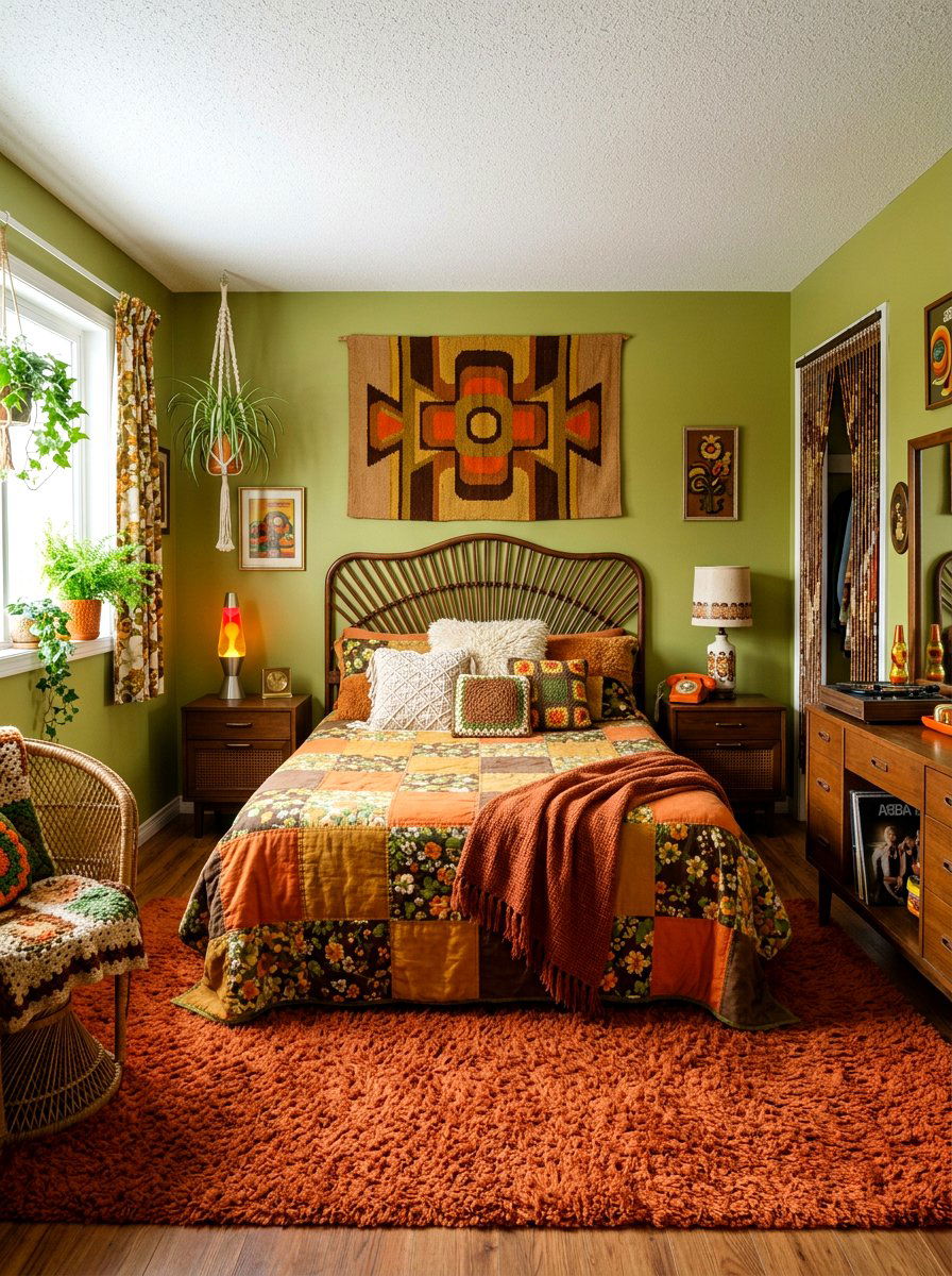 70s Groovy Nostalgia Core Bedroom - 30 nostalgia core bedroom ideas