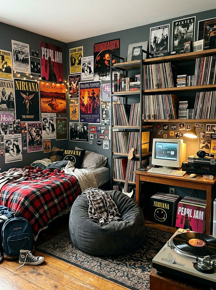 90s Grunge Bedroom Style - 30 girl teen room vintage ideas