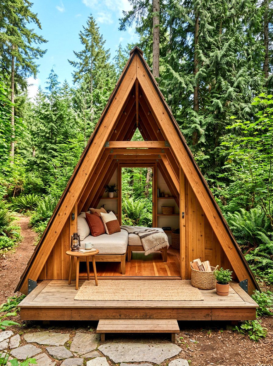 A Frame Backyard Cabana Structure - 30 backyard cabana lounge ideas