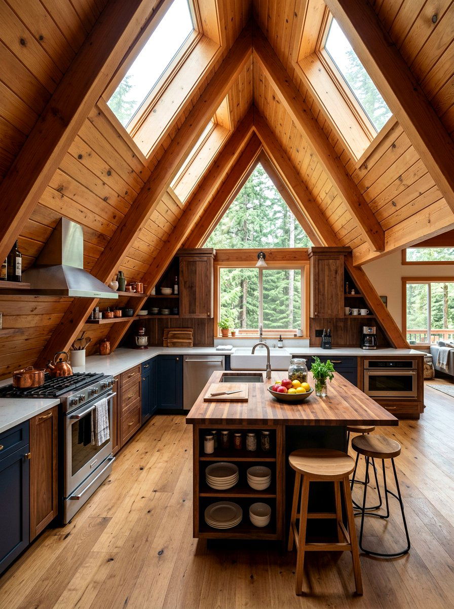 A Frame Cabin Kitchen Layout - 30 cabin kitchen ideas
