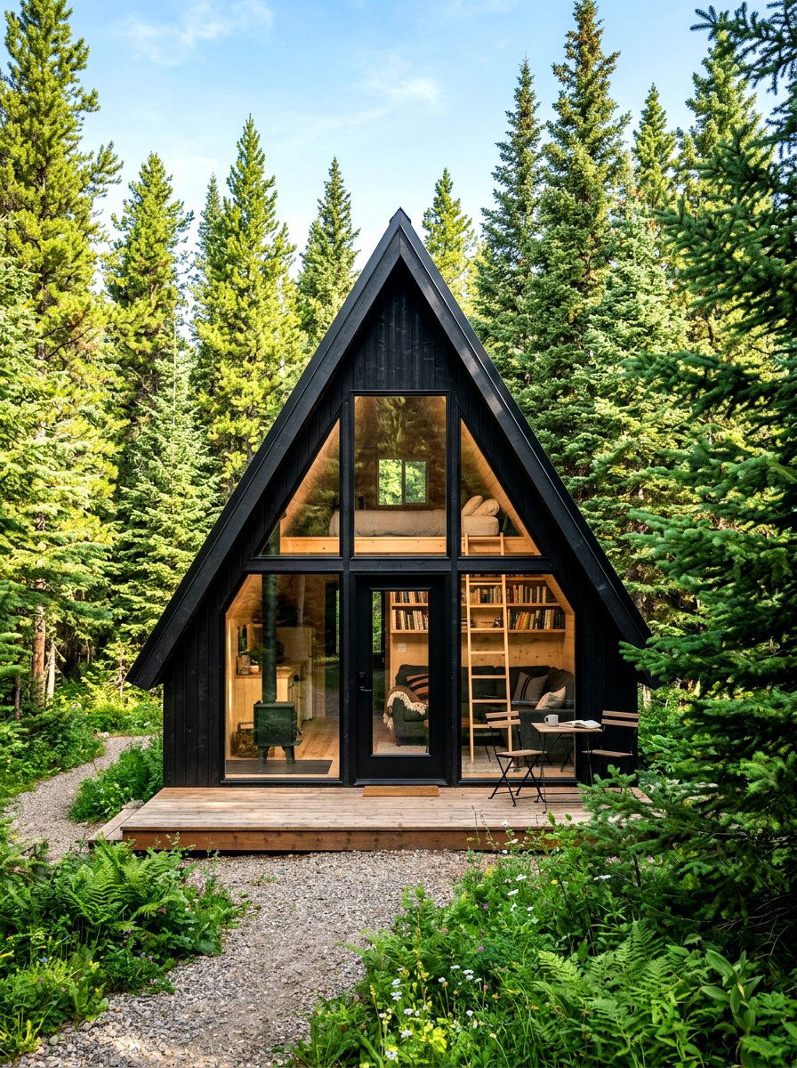 A Frame Cabin - 30 backyard reading nook ideas