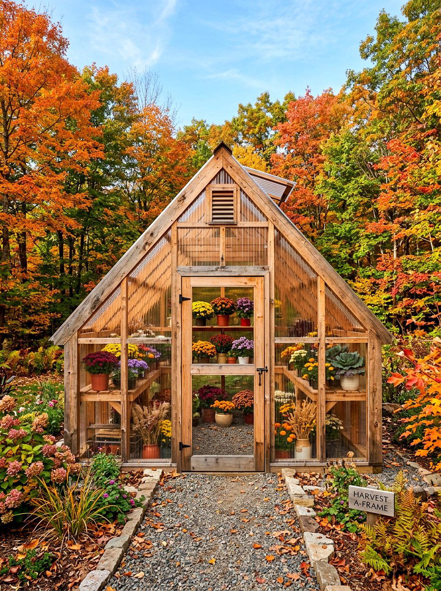 A Frame Greenhouse - 30 freestanding greenhouse ideas