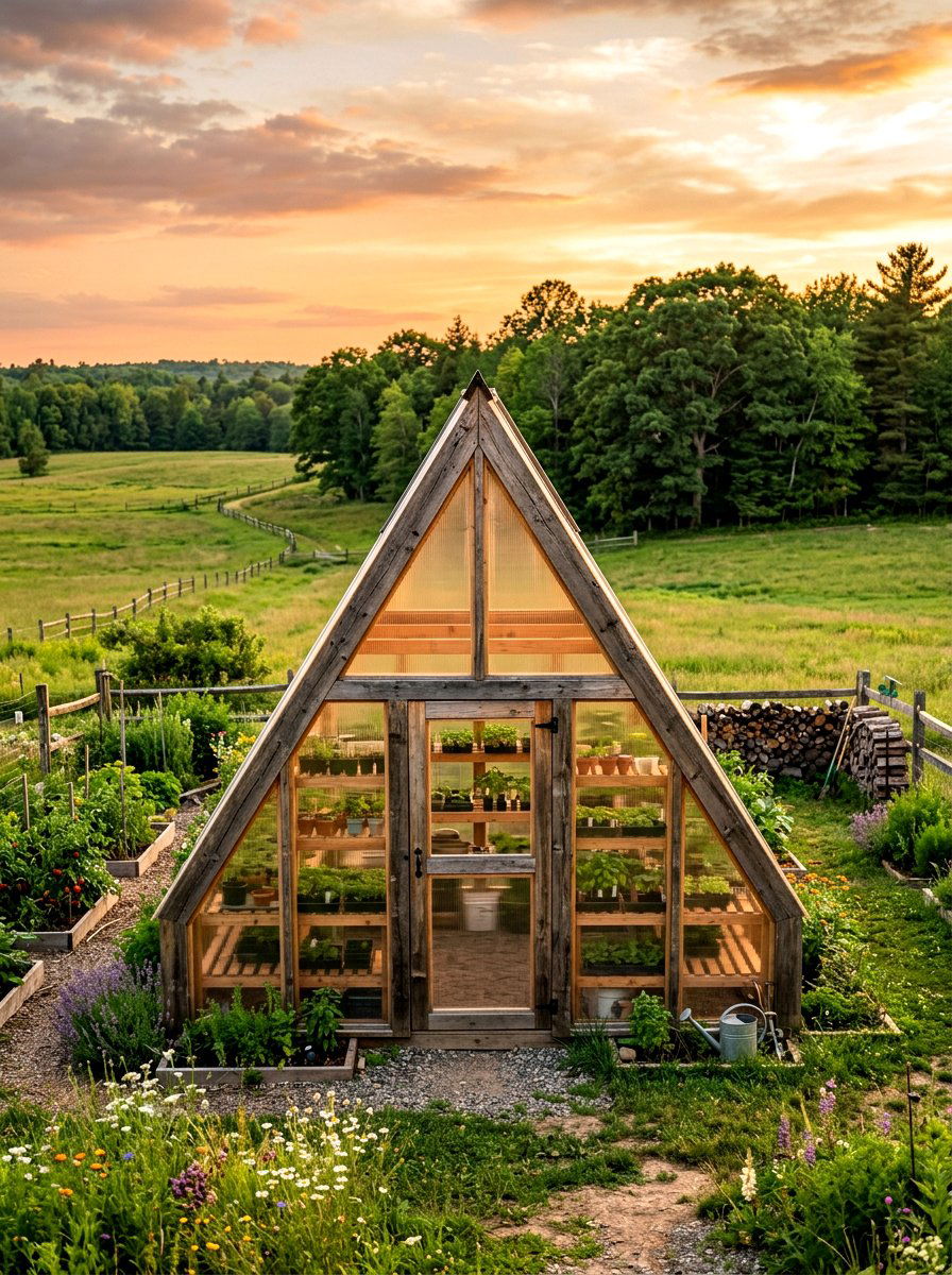 A Frame Greenhouse - 30 mini greenhouse ideas