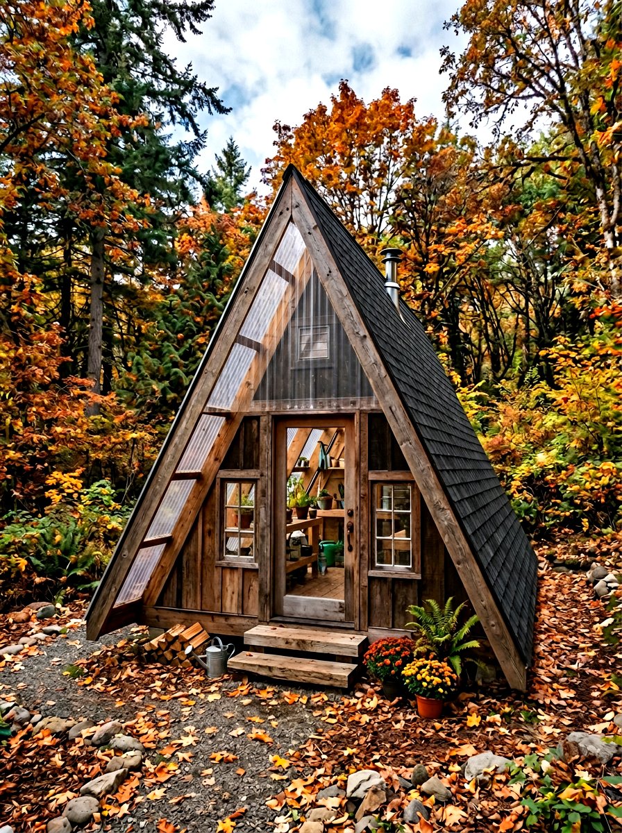 A Frame Greenhouse Shed - 30 greenhouse shed combo ideas