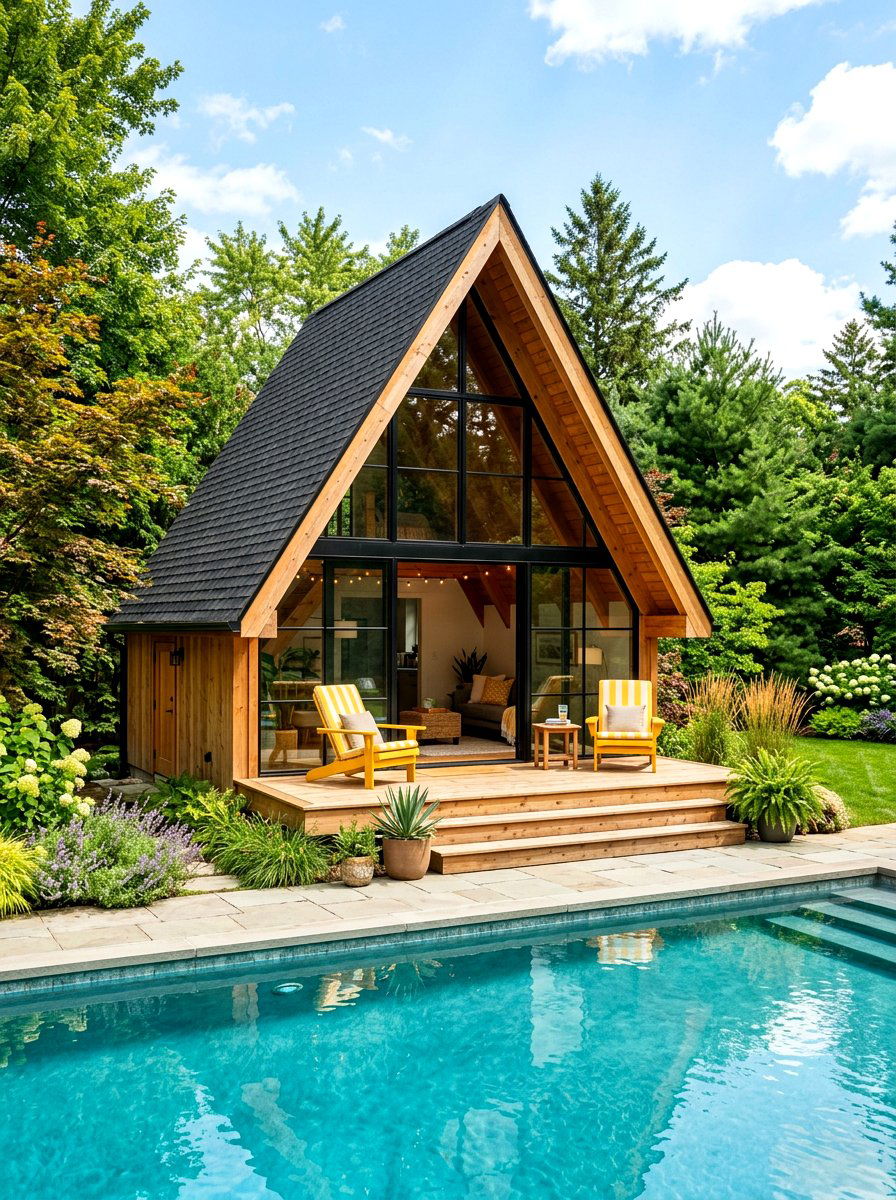 A Frame Pool House - 30 pool house ideas