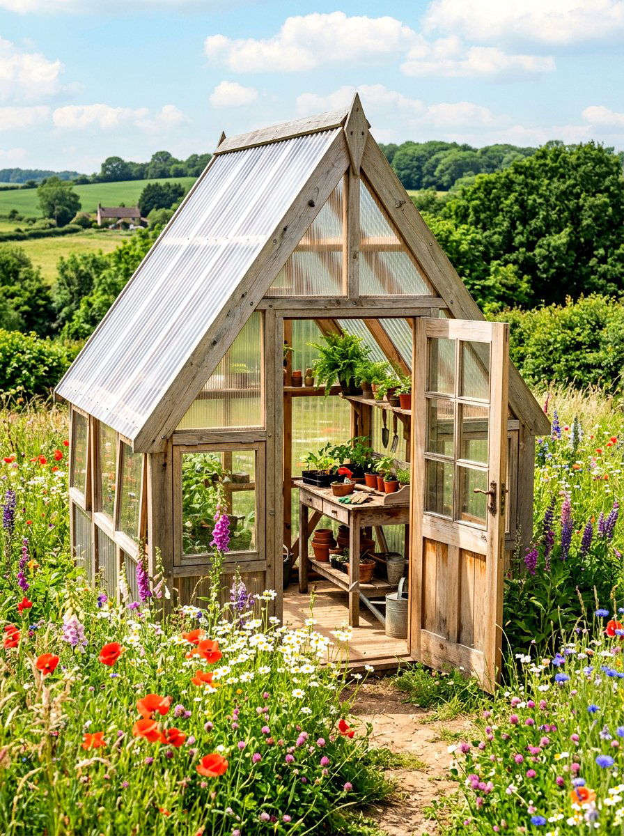 A Frame Small Greenhouse - 30 mini backyard greenhouse ideas