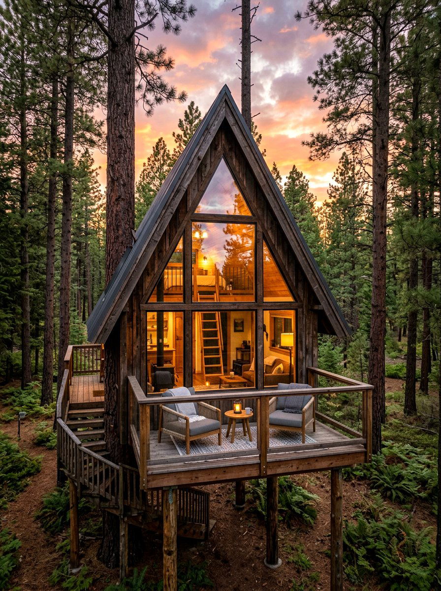 A Frame Treehouse - 30 treehouse ideas