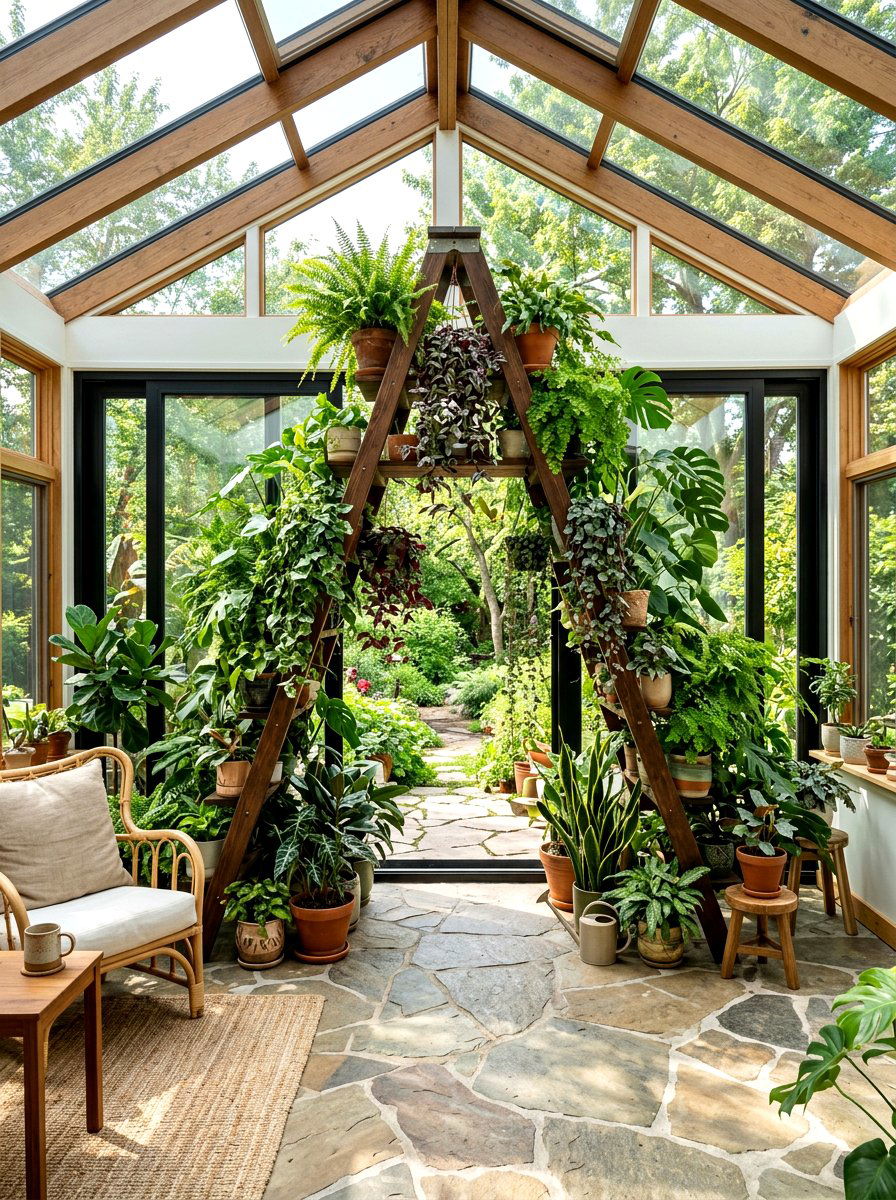 A Frame Window Stand - 30 plant shelf window ideas