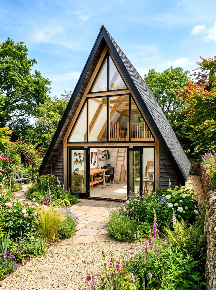 A Frame Workshop Shed - 30 backyard workshop shed ideas