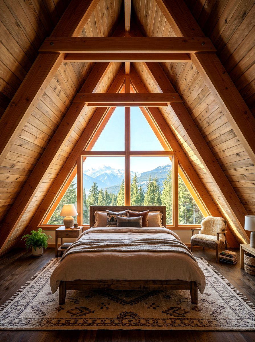 A frame cabin bedroom - 30 mountain cabin bedroom ideas
