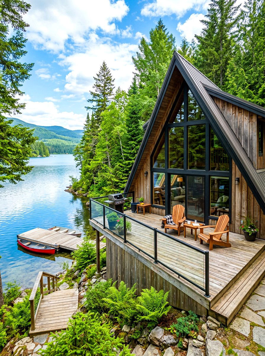 A frame lake cabin - 30 lake house exterior ideas