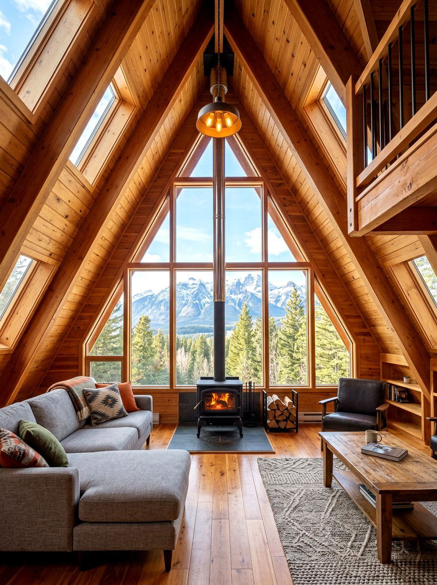 A frame vaulted living room - 30 vaulted living room ideas