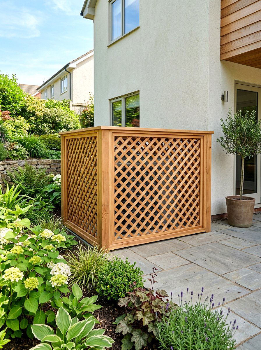 AC unit lattice cover - 30 lattice privacy ideas