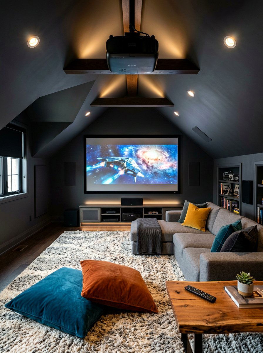 ATTIC MEDIA ROOM - 30 bonus room lounge ideas