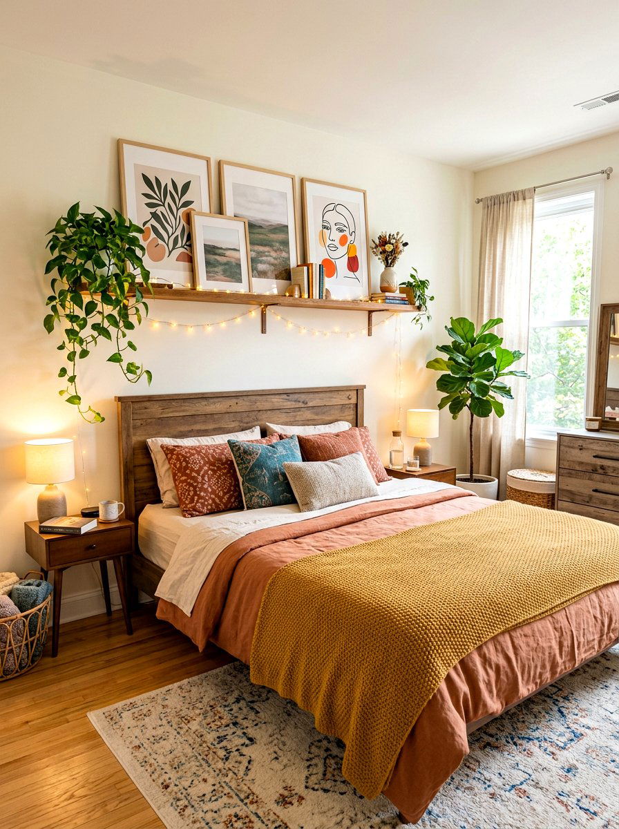 Above Bed Floating Shelves - 30 floating shelf ideas