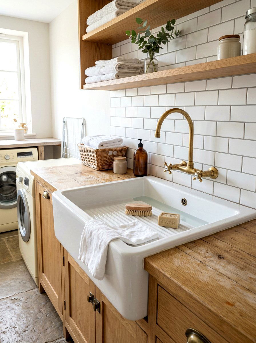 Above Counter Washboard Sink - 30 laundry room sink ideas