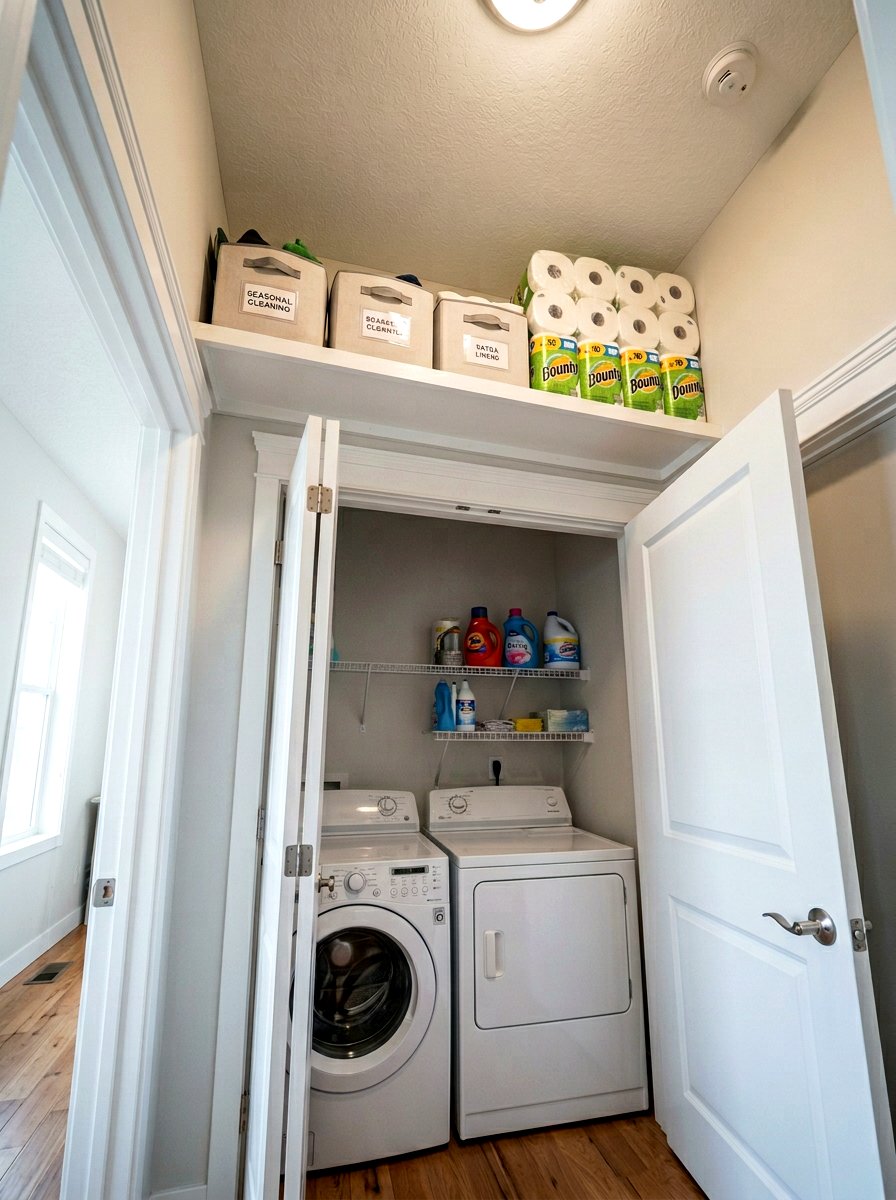 Above Door Shelf - 30 laundry room shelf ideas