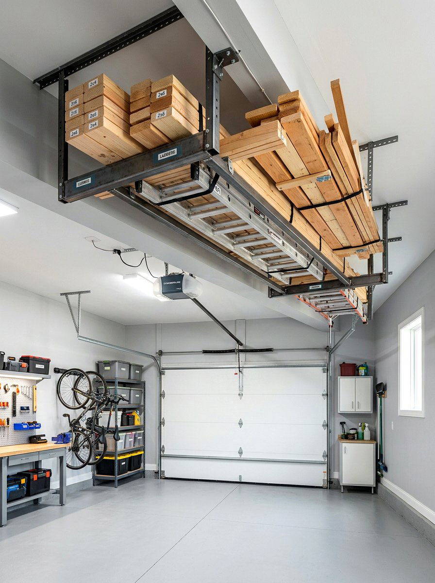 Above Garage Door Storage - 30 garage overhead rack ideas