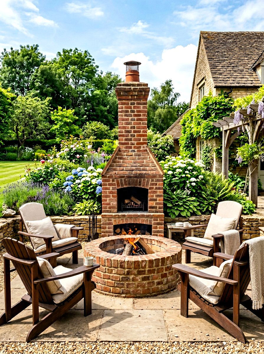 Above Ground Brick Fire Pit - 30 brick fire pit ideas