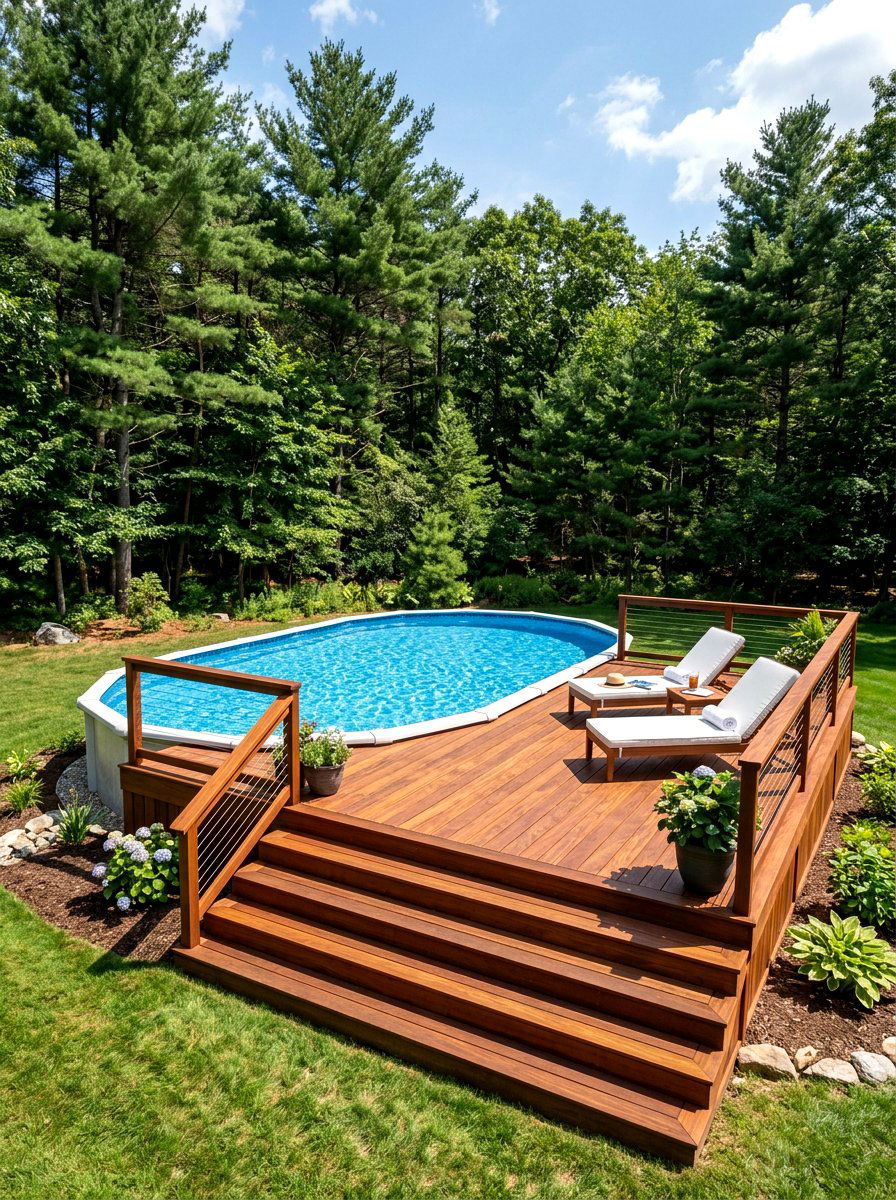 Above Ground Wood Deck Pool - 30 backyard pool ideas