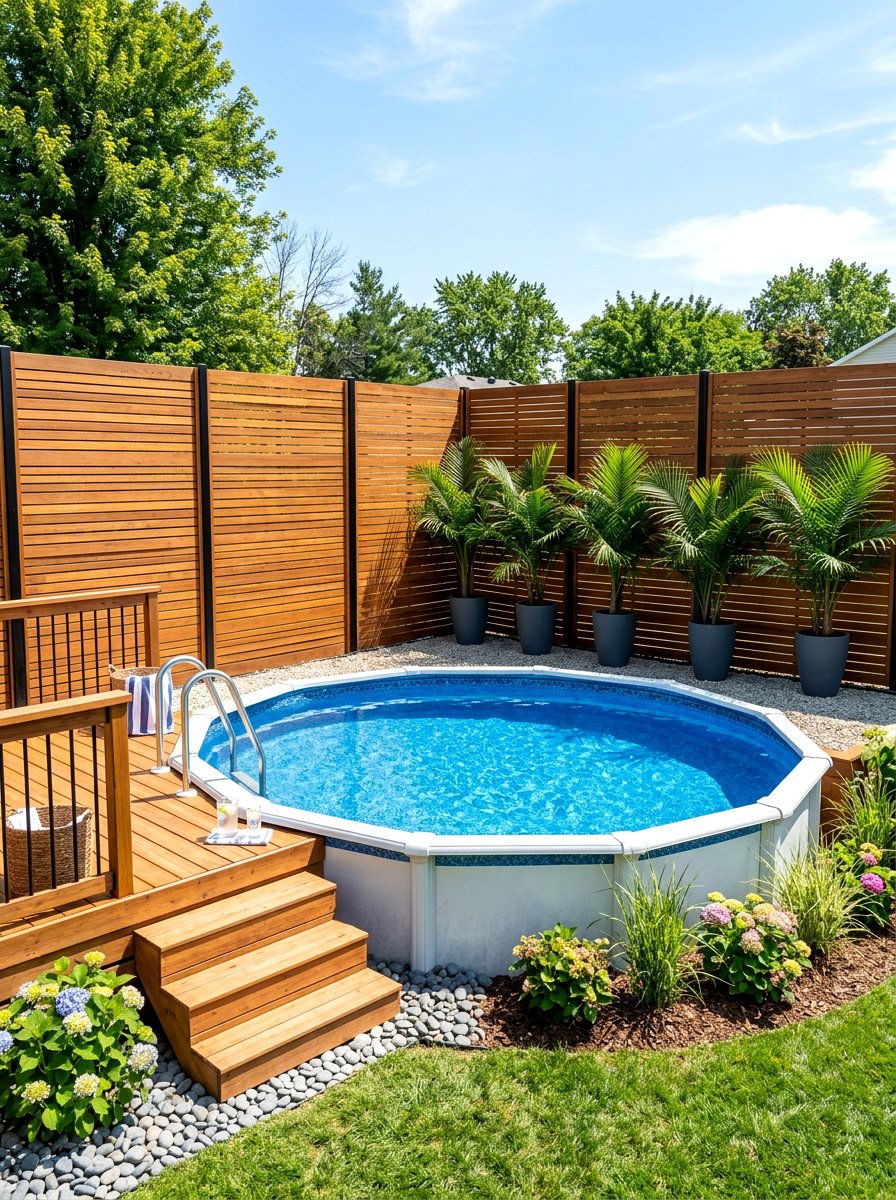 Above ground pool privacy fence - 30 above ground pool ideas