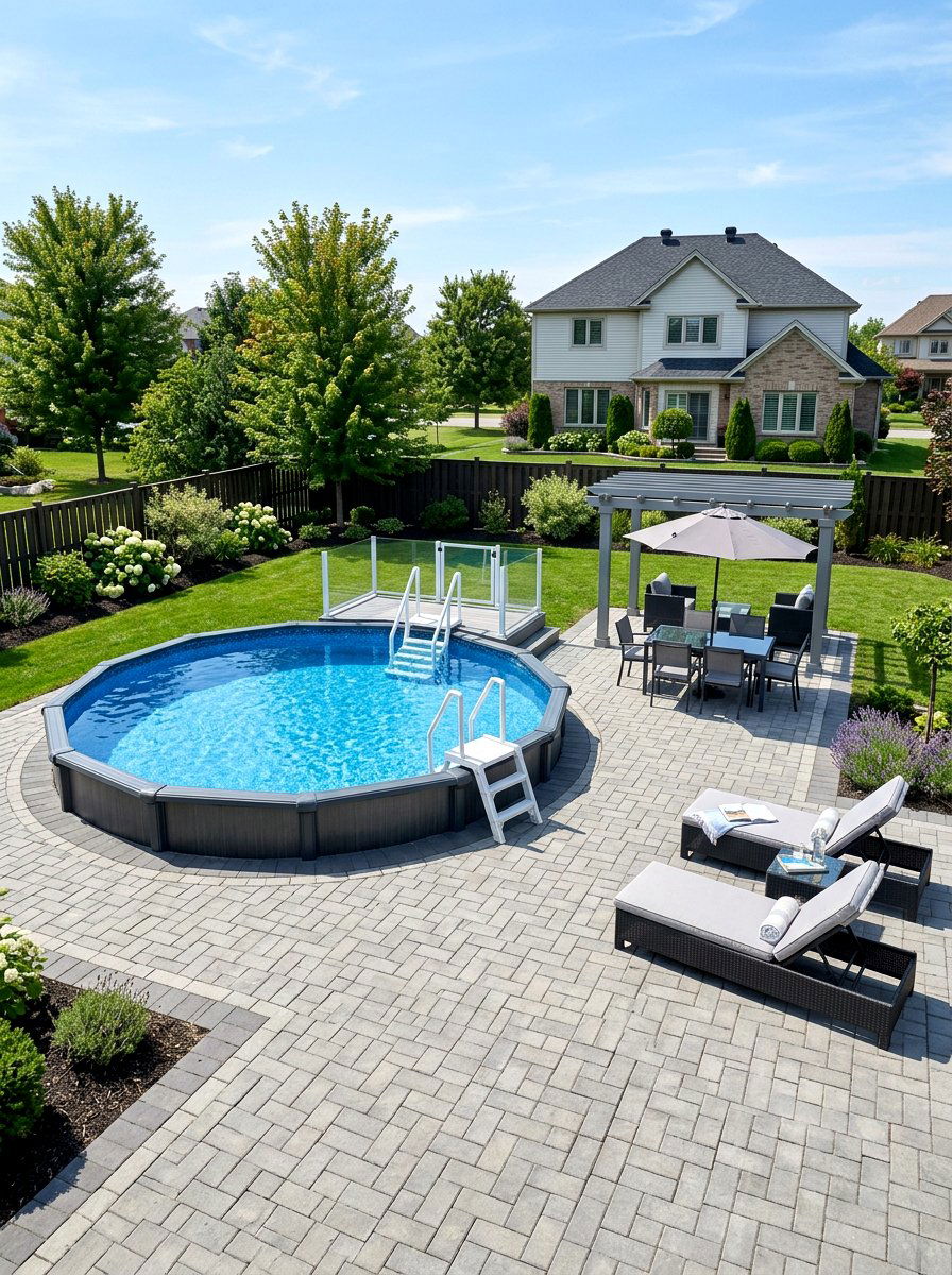 Above ground pool with pavers - 30 budget pool ideas
