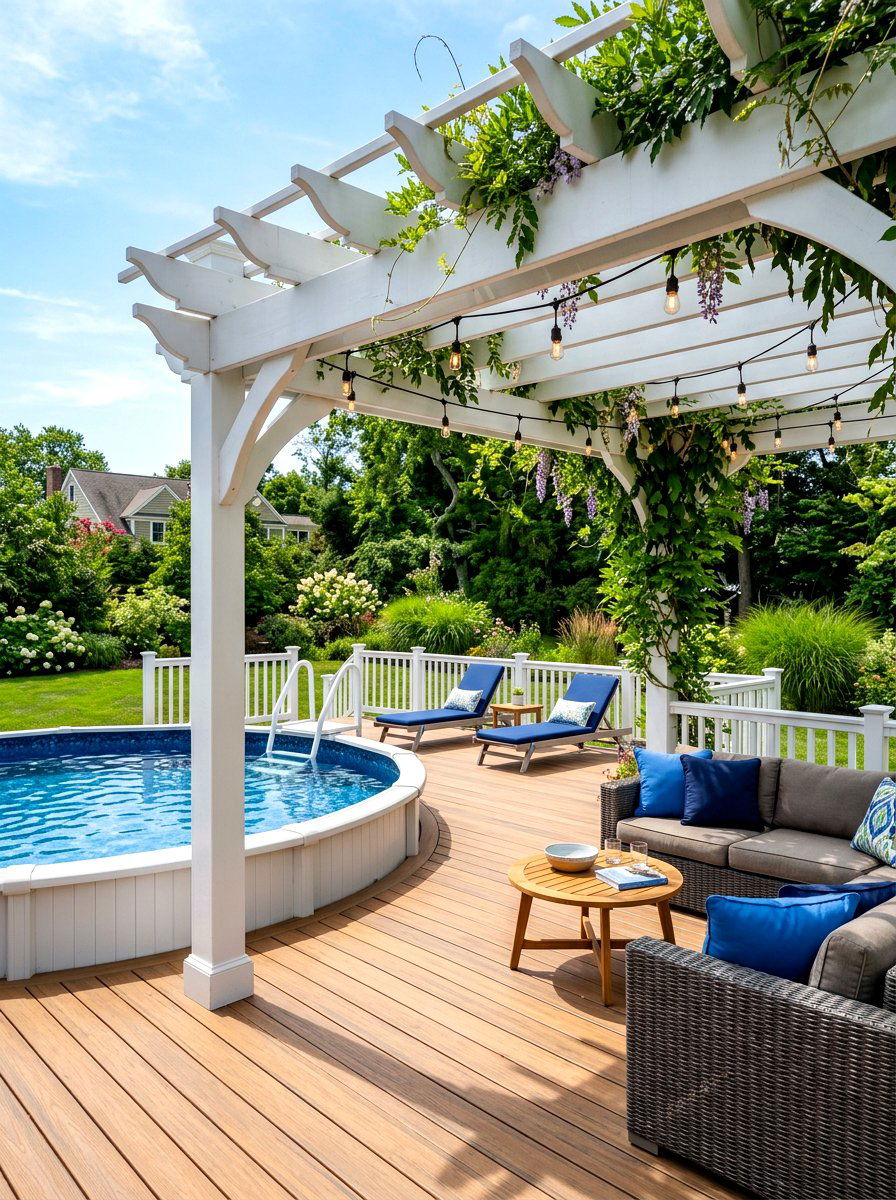 Above ground pool with pergola - 30 above ground pool ideas