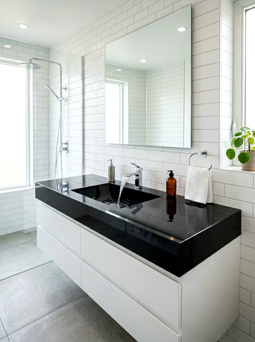 Absolute black granite sink - 30 stone vessel sink ideas