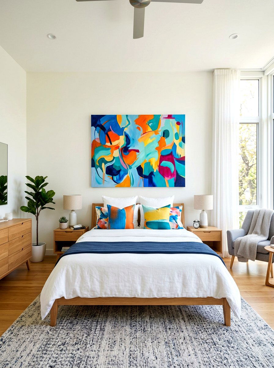 Abstract Art Bedroom - 30 sanctuary bedroom ideas