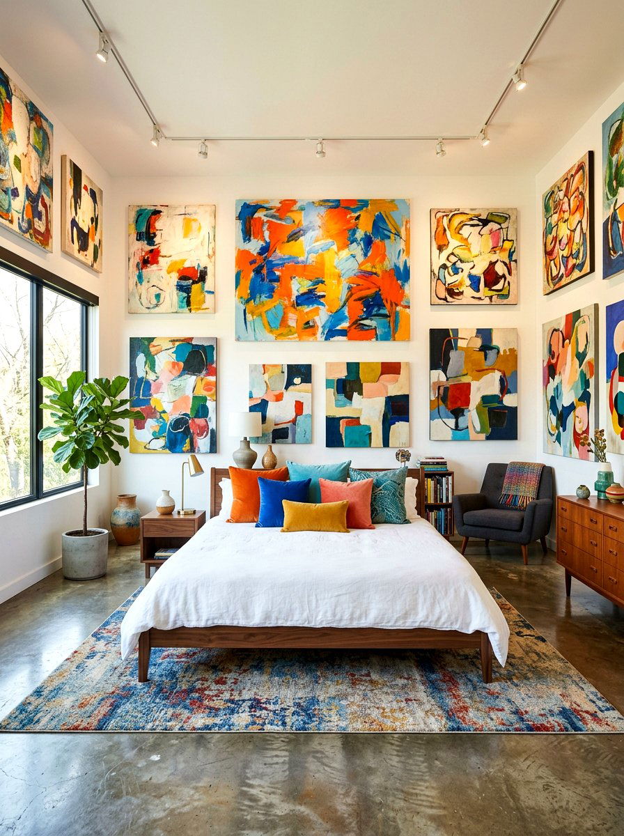 Abstract Art Eclectic Bedroom - 30 eclectic bedroom ideas