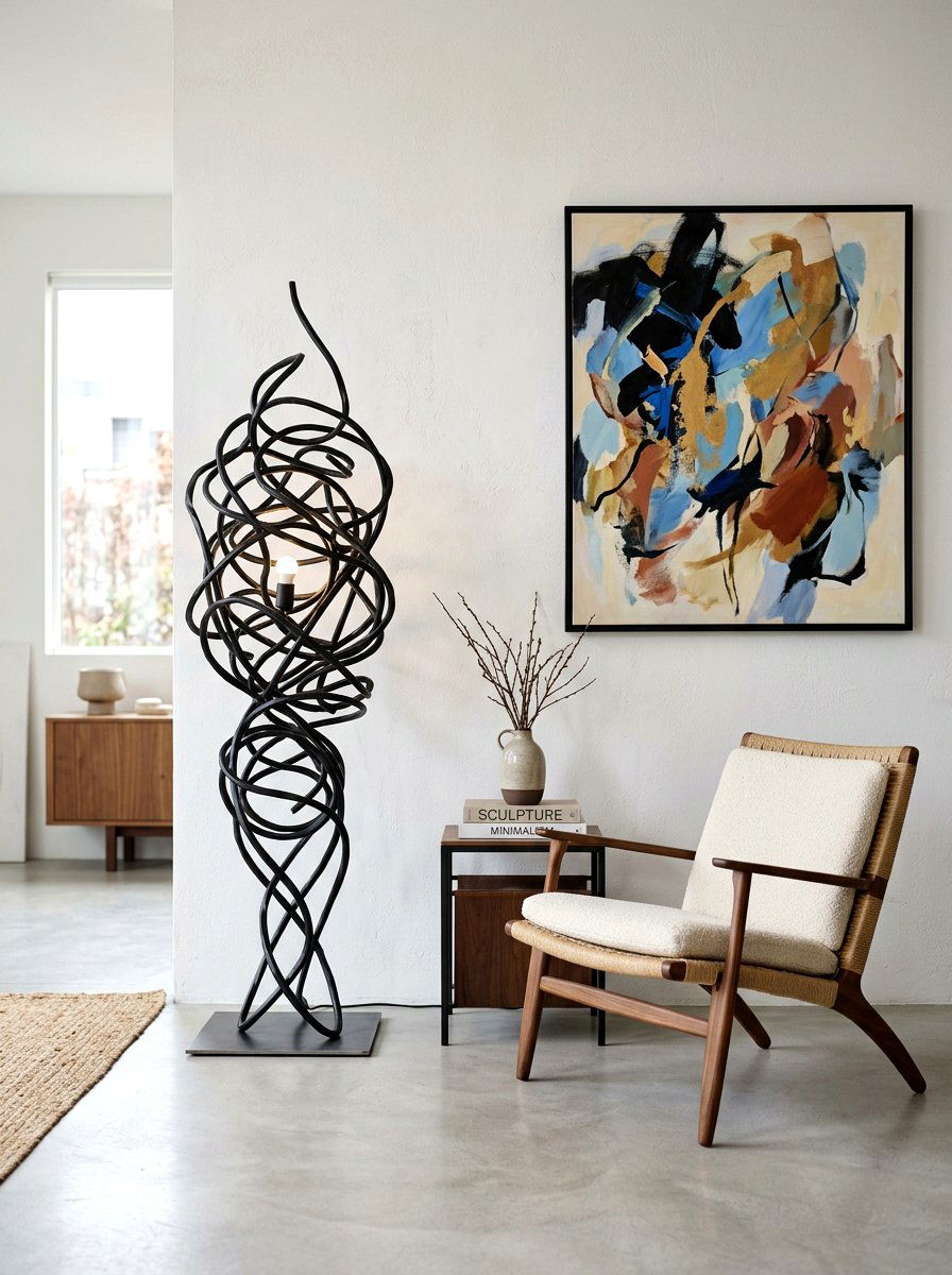 Abstract Art Floor Lamp - 30 floor lamp corner ideas