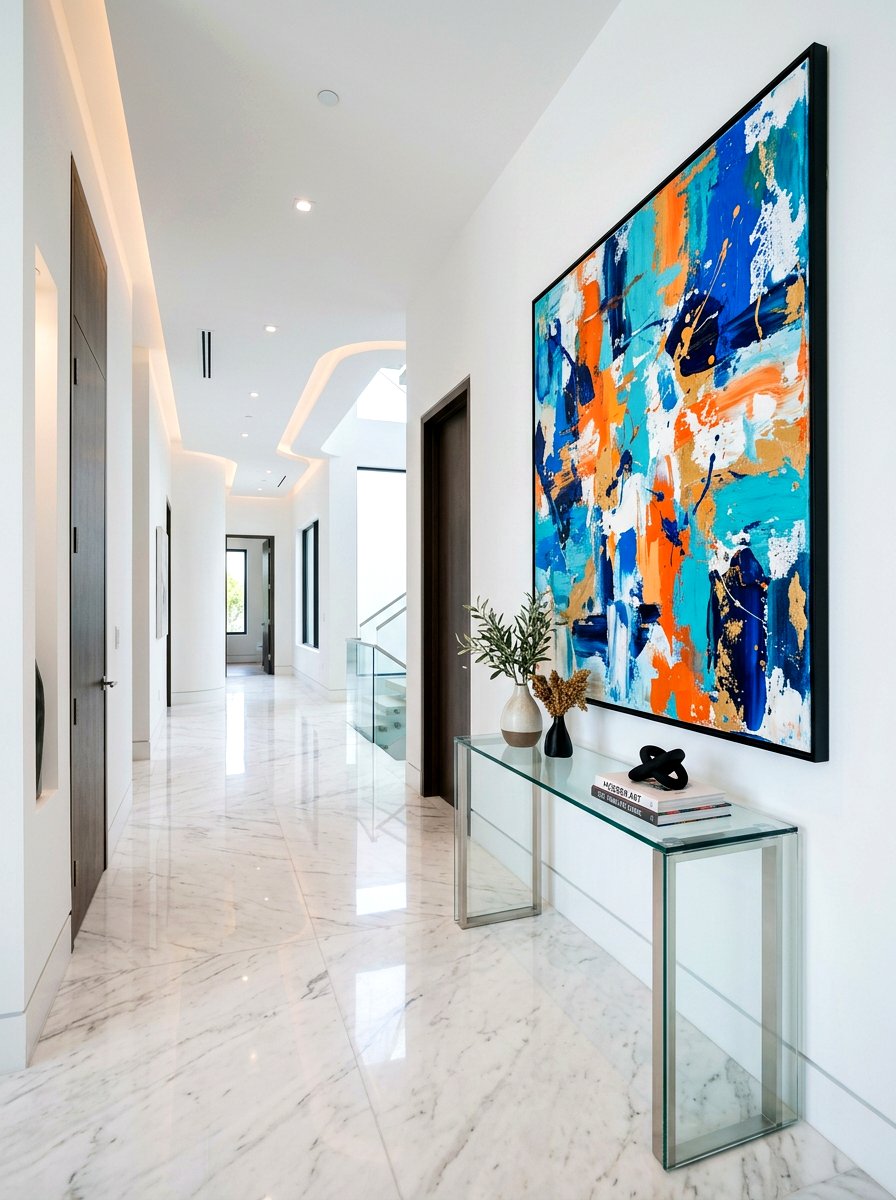 Abstract Art - 30 hallway wall decor ideas