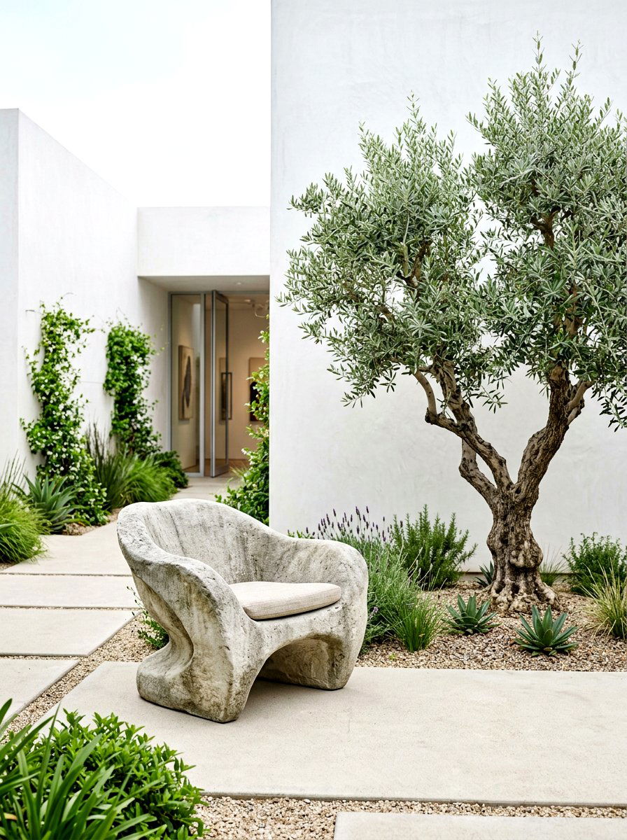 Abstract Cast Stone Seat - 30 sculptural outdoor furniture ideas