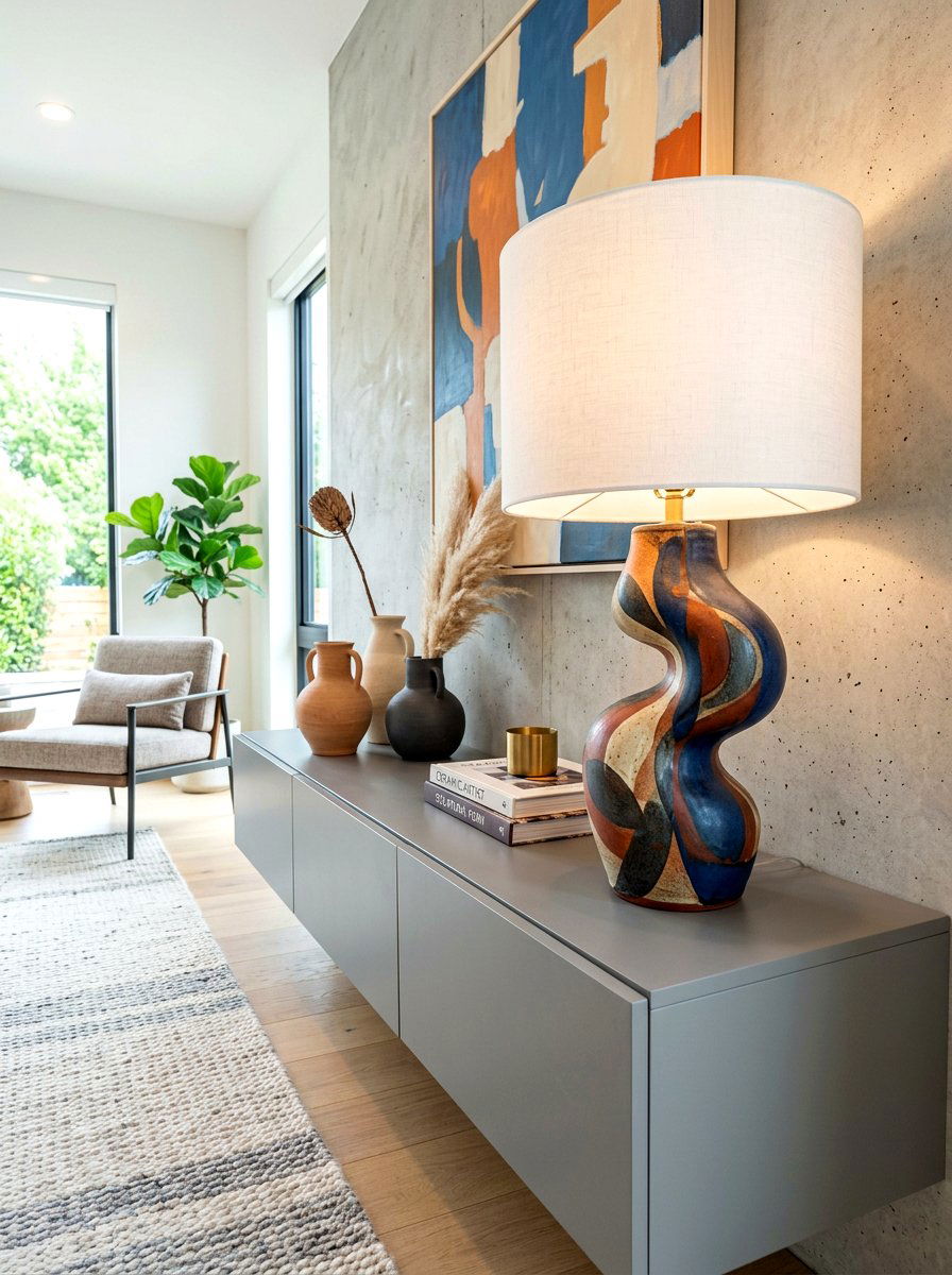Abstract Ceramic Lamp - 30 foyer lamp styling ideas