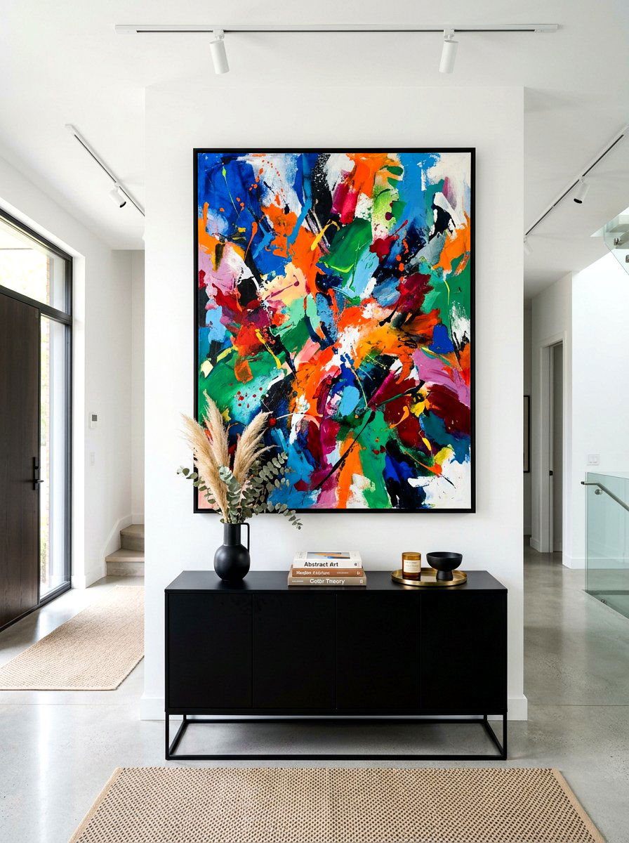 Abstract Foyer Wall Art - 30 dopamine entryway ideas