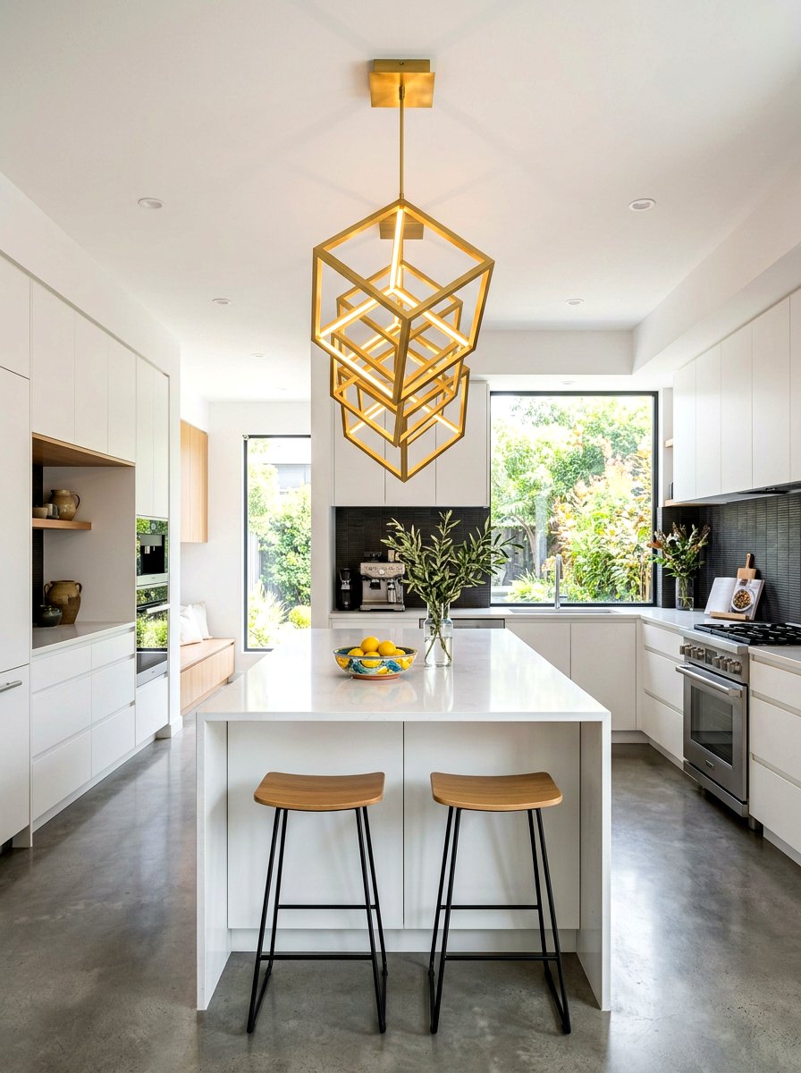 Abstract Geometric Pendant - 30 kitchen lighting ideas