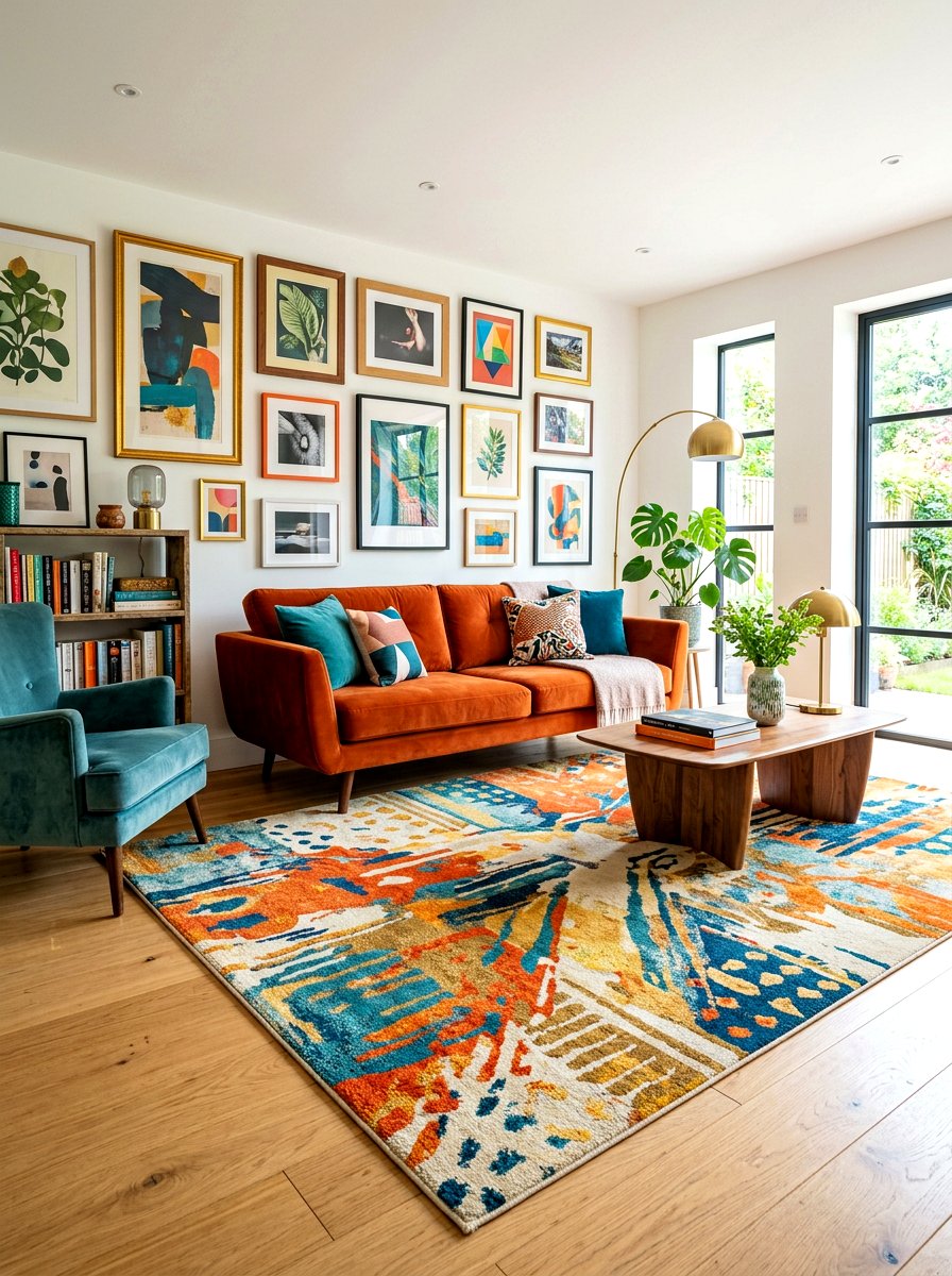 Abstract Multi Color Rug - 30 statement rug ideas