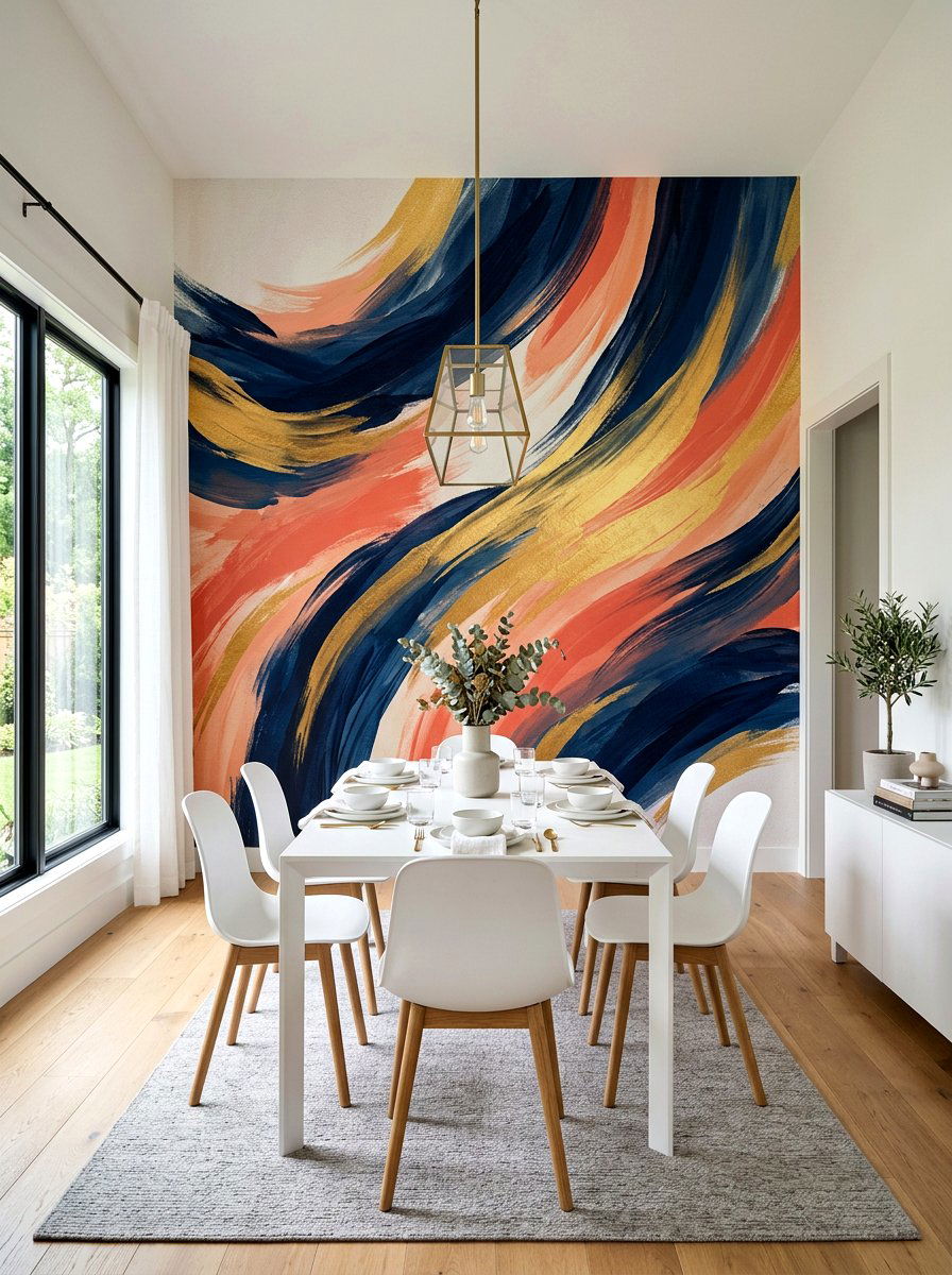 Abstract Mural - 30 playful apartment decor ideas