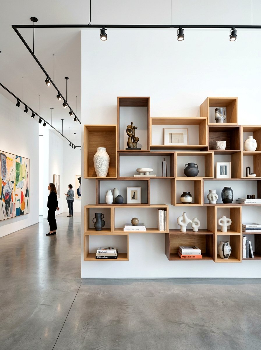 Abstract Open Shelving - 30 real bookshelf decor ideas