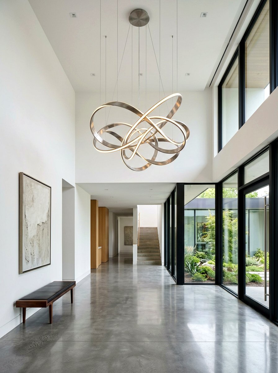 Abstract Sculptural Light - 30 foyer chandelier ideas