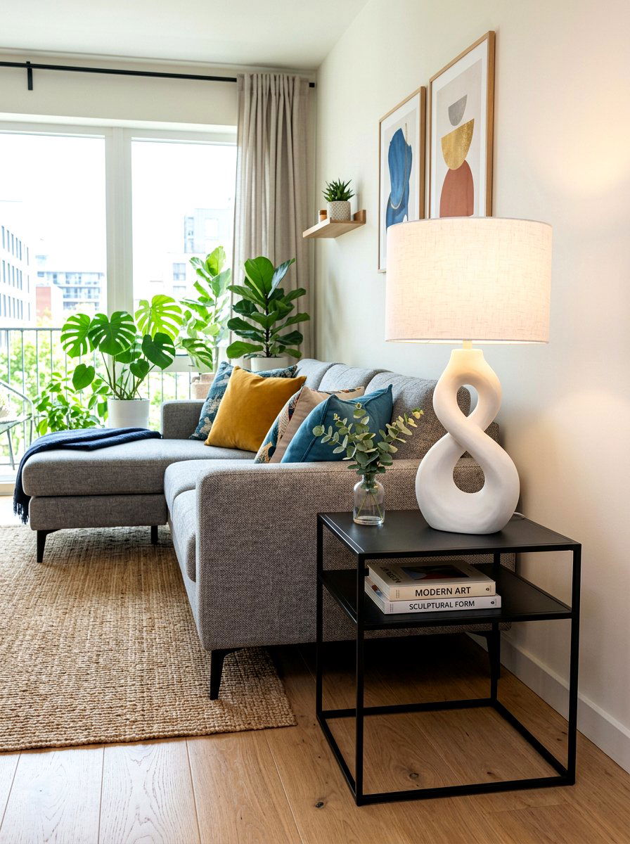 Abstract Shape Table Lamp Living Room - 30 lamp glow living room ideas