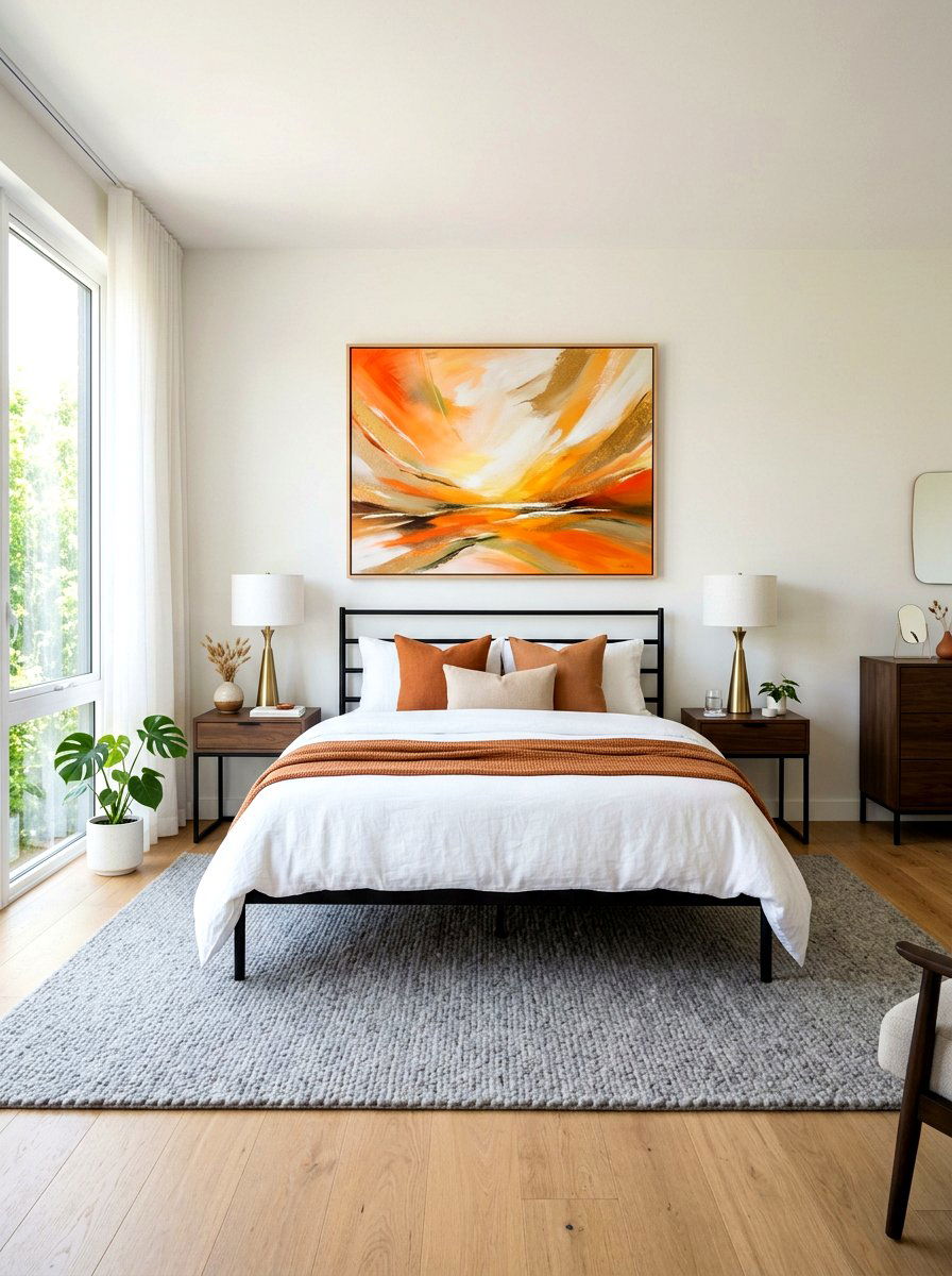 Abstract Sunrise Art - 30 sunrise inspired bedroom ideas